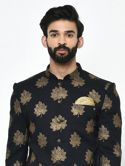 Men's Black Indowestern Set With Trouser