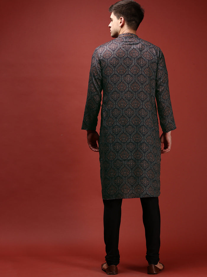 Men's Black Kurta Churidar Set