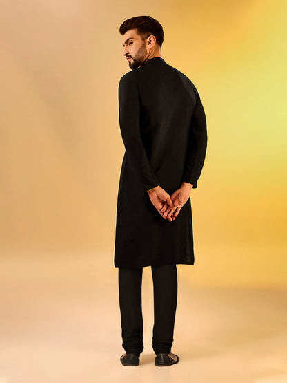 Men's Black Kurta Churidar Set