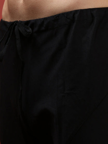 Men's Black Kurta Churidar Set
