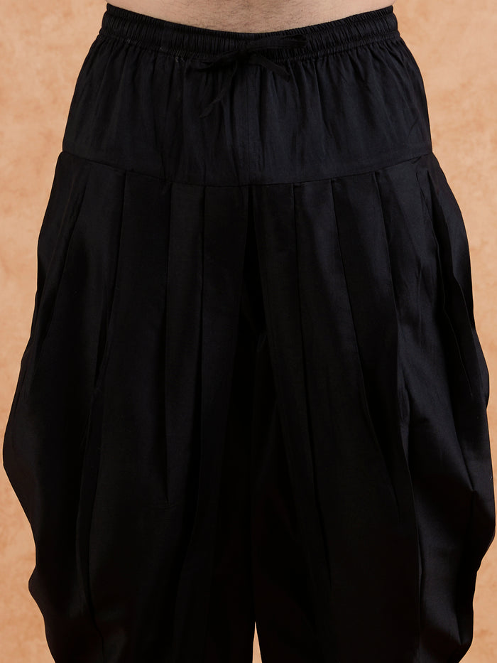 Men's Black Kurta Dhoti Set