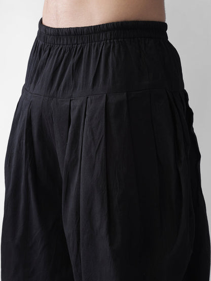 Men's Black Kurta Jacket Dhoti Set