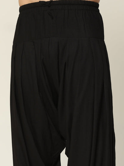 Men's Black Kurta Patiala Set