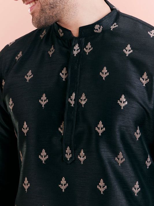 Men's Black Kurta Trouser Set