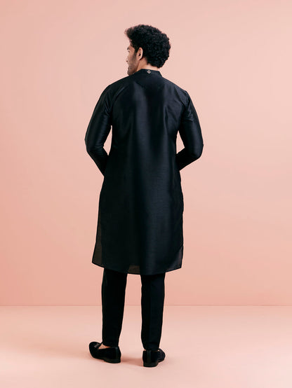 Men's Black Kurta Trouser Set