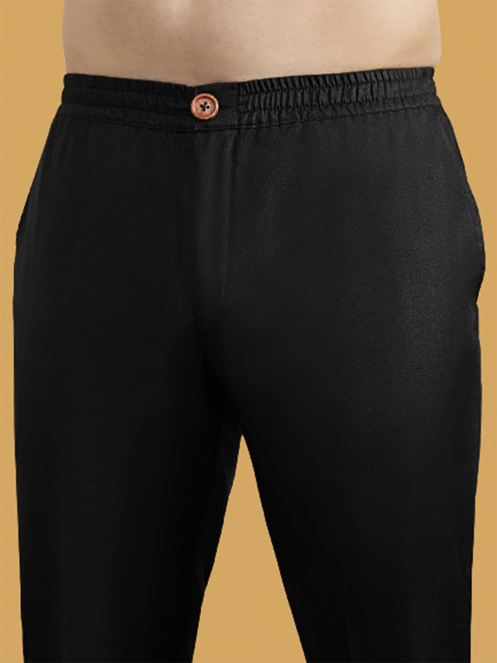 Men's Black Kurta Trouser Set