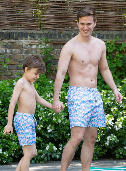 Trotters Swim Swimshorts Mens Daddy & Me Swimshorts in Tiger - Trotters Childrenswear