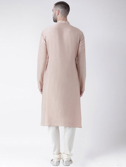 Men's Dark Cream Kurta Churidar Set