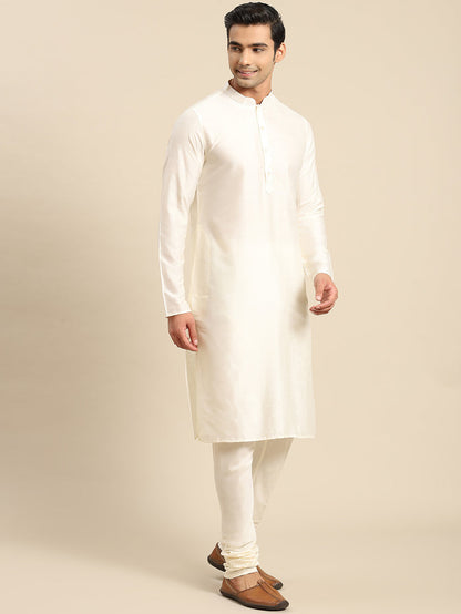 Men's Green Indowestern Set With Kurta and Churidar