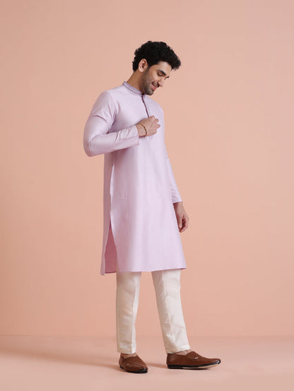 Men's Lavender Kurta Trouser Set