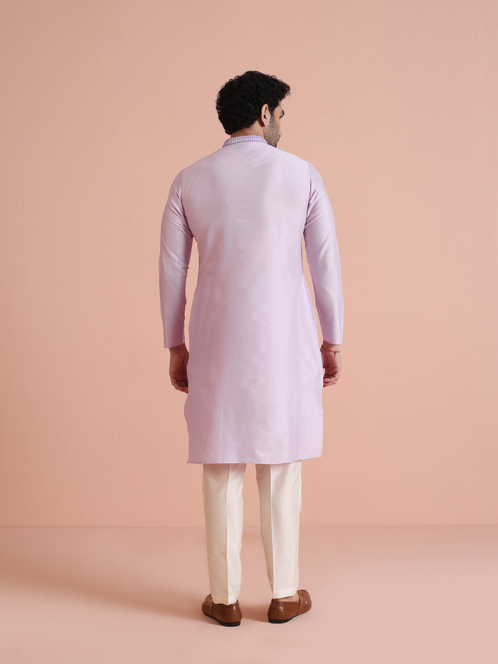 Men's Lavender Kurta Trouser Set