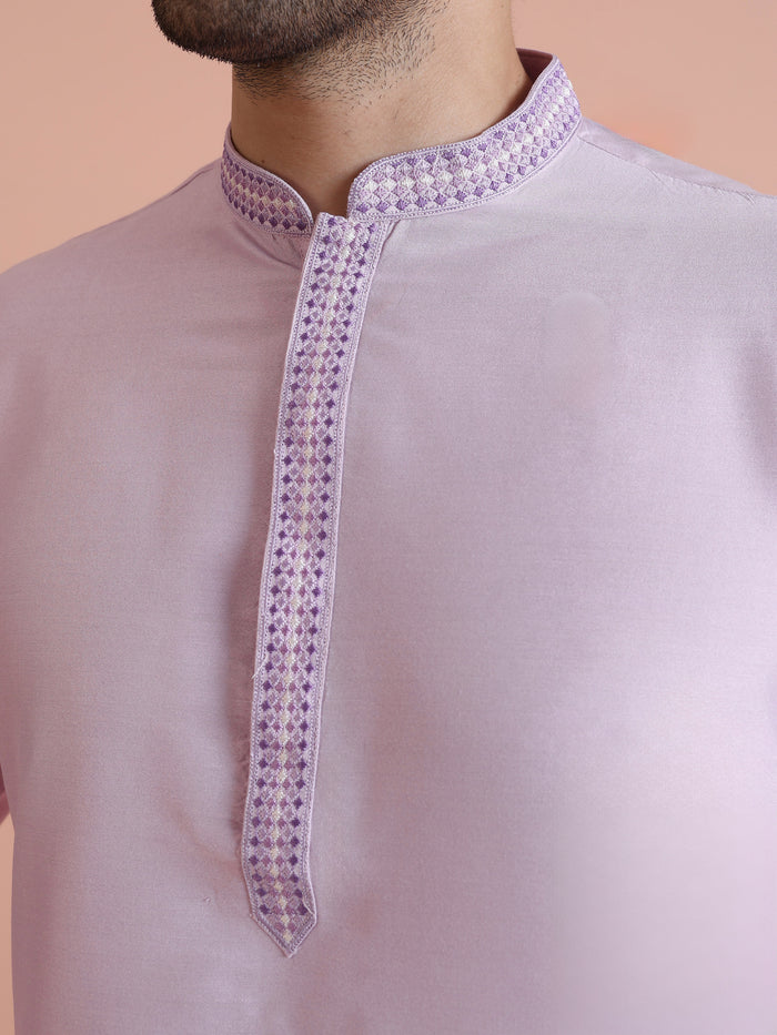 Men's Lavender Kurta Trouser Set