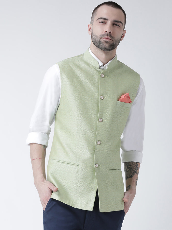 Men's Light Green Nehru Jacket