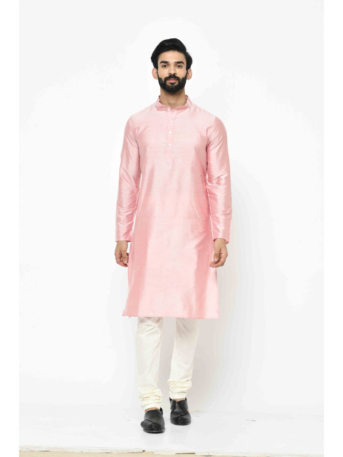 Men's Light Peach Kurta Churidar Set