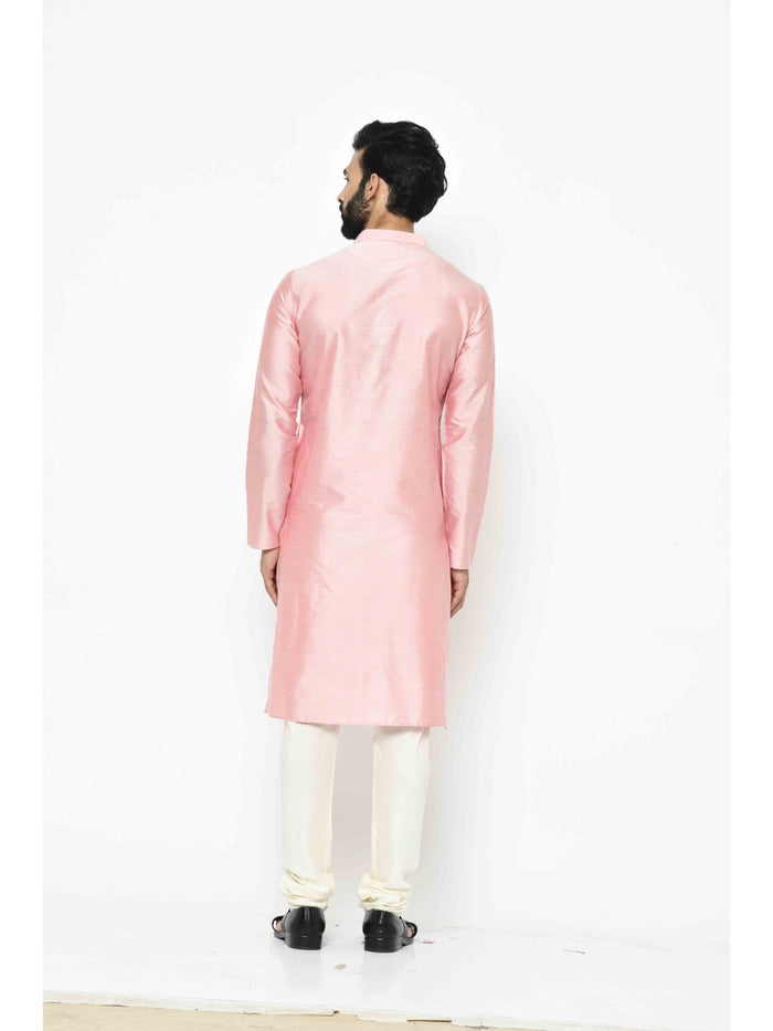 Men's Light Peach Kurta Churidar Set