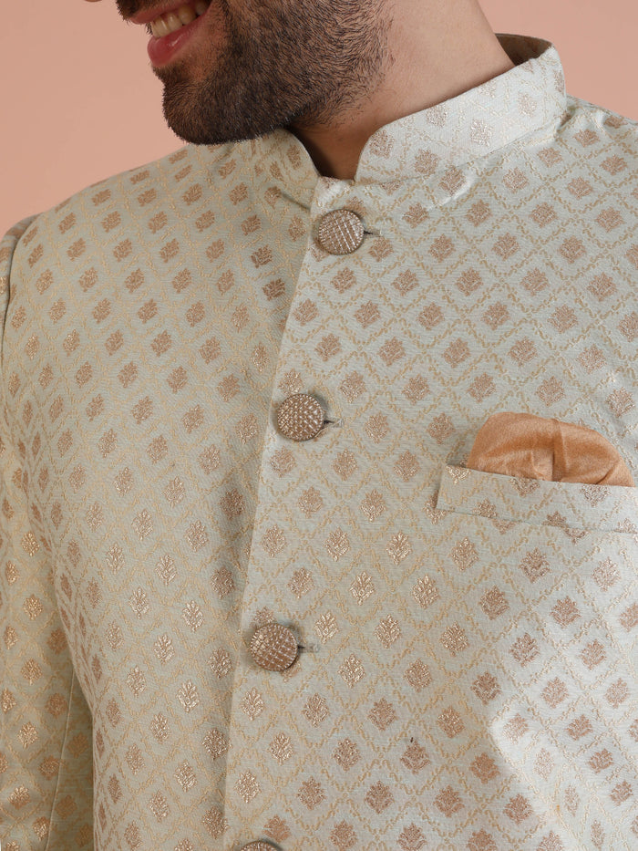 Men's Mint Green Indowestern Set With Trouser