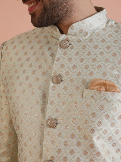 Men's Mint Green Indowestern Set With Trouser