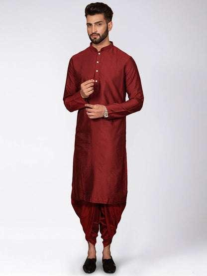 Men's Multi-Color Kurta Jacket Dhoti Set