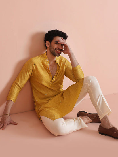 Men's Mustard Kurta Trouser Set