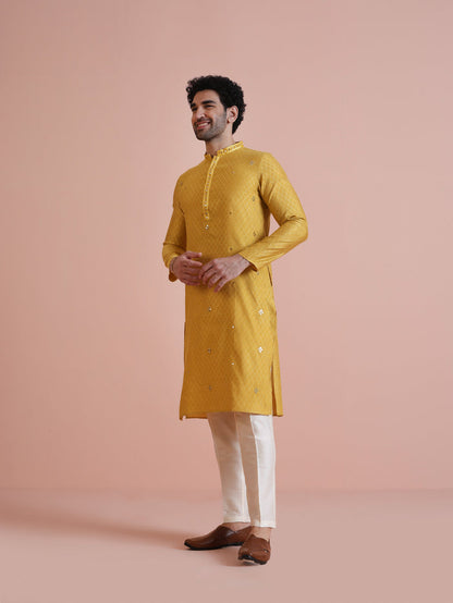 Men's Mustard Kurta Trouser Set