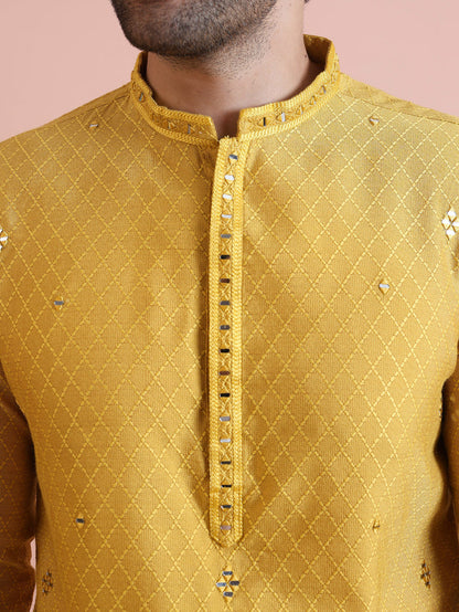 Men's Mustard Kurta Trouser Set