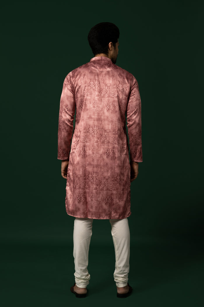 Men's Pink Kurta Churidar Set