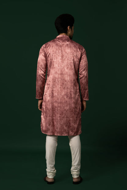 Men's Pink Kurta Churidar Set