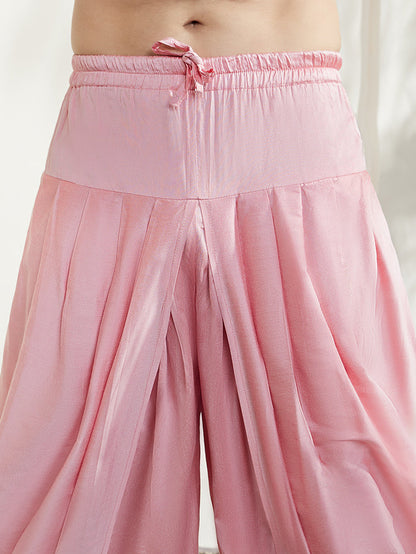 Men's Pink Kurta Dhoti Set