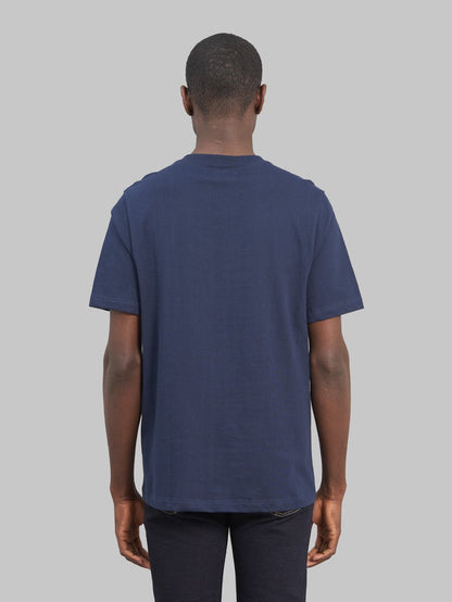 Merz b Schwanen 1940s Loopwheeled Relaxed Fit TShirt Ink Blue back look