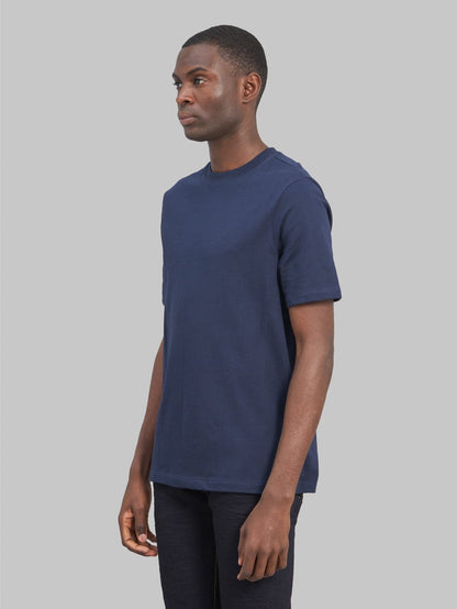 Merz b Schwanen 1940s Loopwheeled Relaxed Fit TShirt Ink Blue  side look