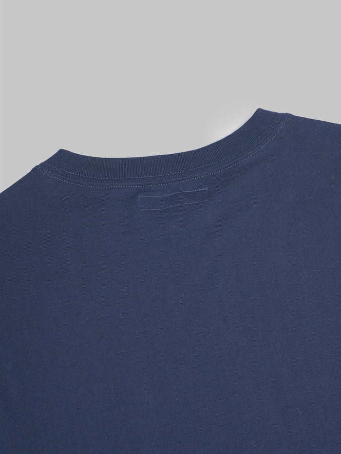 Merz b Schwanen 1940s Loopwheeled Relaxed Fit TShirt Ink Blue back collar