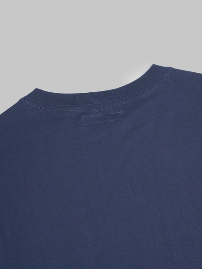 Merz b Schwanen 1940s Loopwheeled Relaxed Fit TShirt Ink Blue back collar