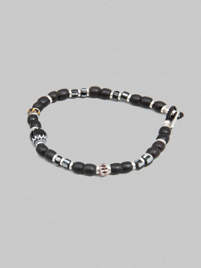 Mikia Trade Beads Bracelet Black Chevron