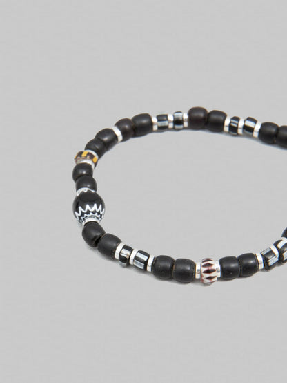 Mikia Trade Beads Bracelet Black Chevron