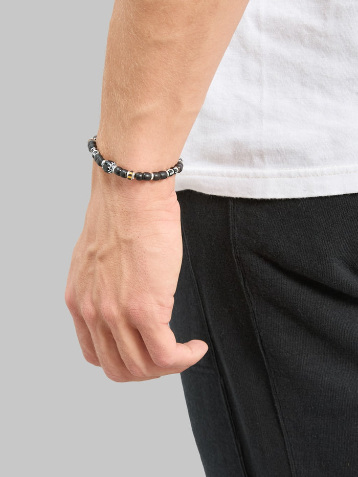Mikia Trade Beads Bracelet Black Chevron