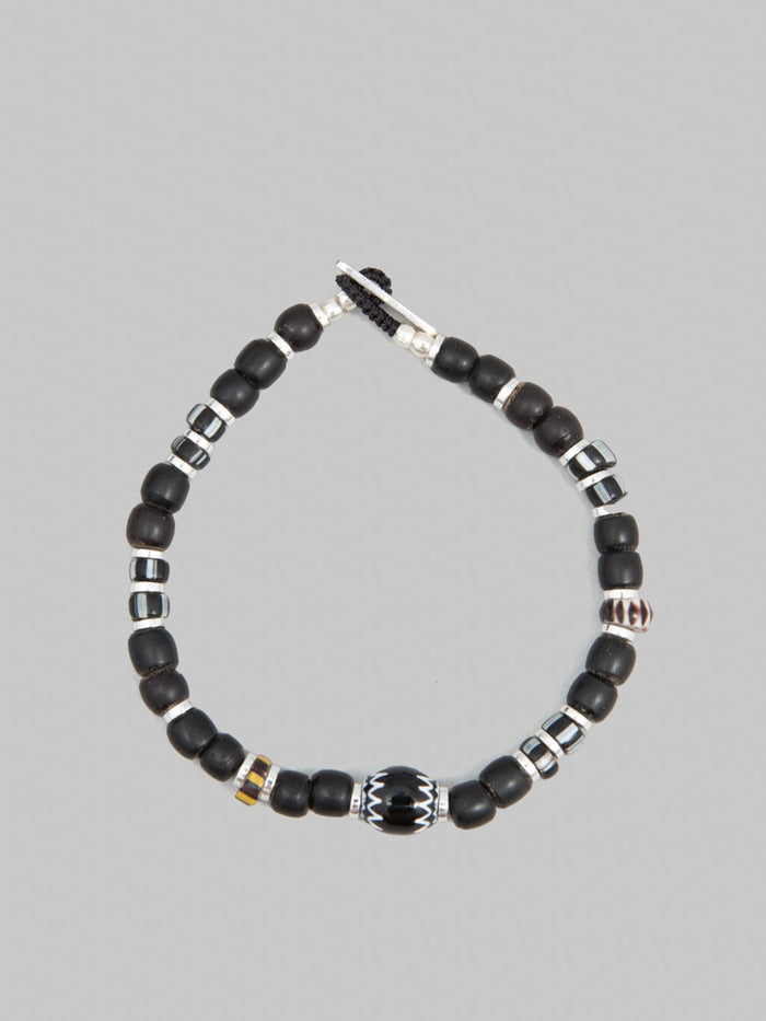 Mikia Trade Beads Bracelet Black Chevron