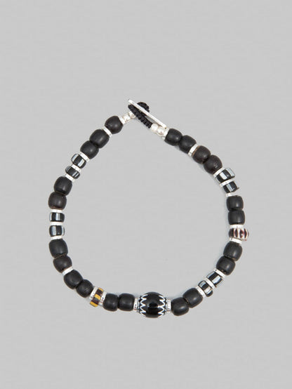 Mikia Trade Beads Bracelet Black Chevron