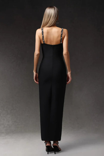 Mila Sparkling Noir Embellished Gown