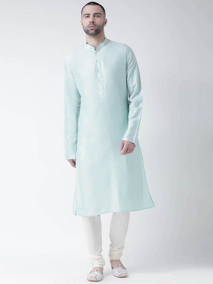 Mint Green Silk Blend Solid Kurta