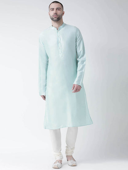 Mint Green Silk Blend Solid Kurta