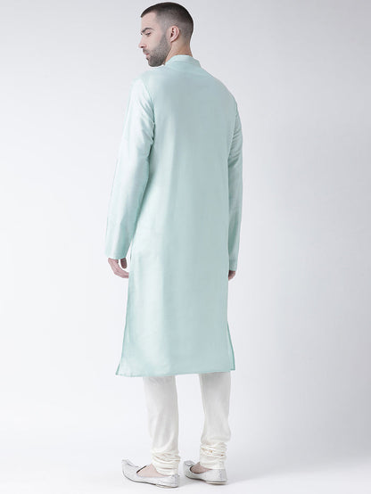 Mint Green Silk Blend Solid Kurta