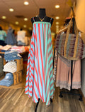 Mint Sage Strip Dress