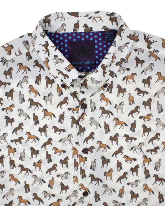 Mitchell Horses Ivory Shirt