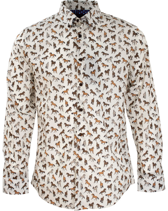 Mitchell Horses Ivory Shirt