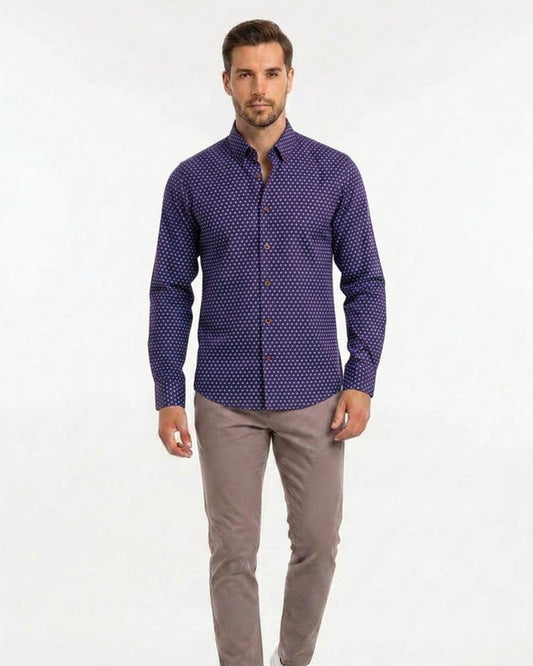 MITCHELL POLKADOT SHIRT - PURPLE