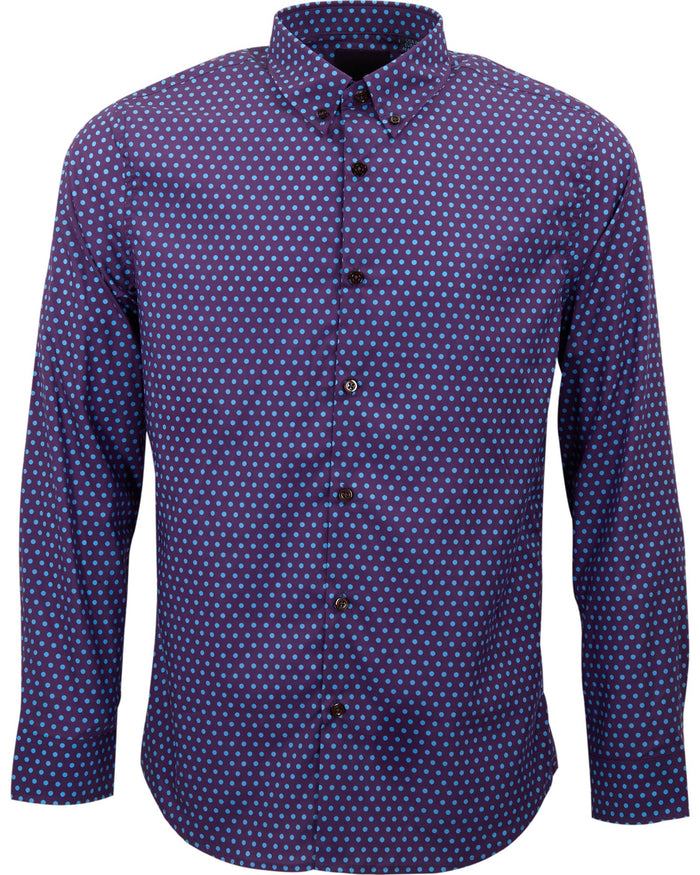 MITCHELL POLKADOT SHIRT - PURPLE