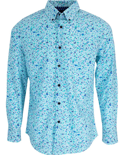 MITCHELL SMALL SWIRL SHIRT IN LAGOON