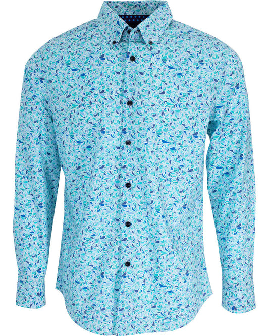 MITCHELL SMALL SWIRL SHIRT IN LAGOON