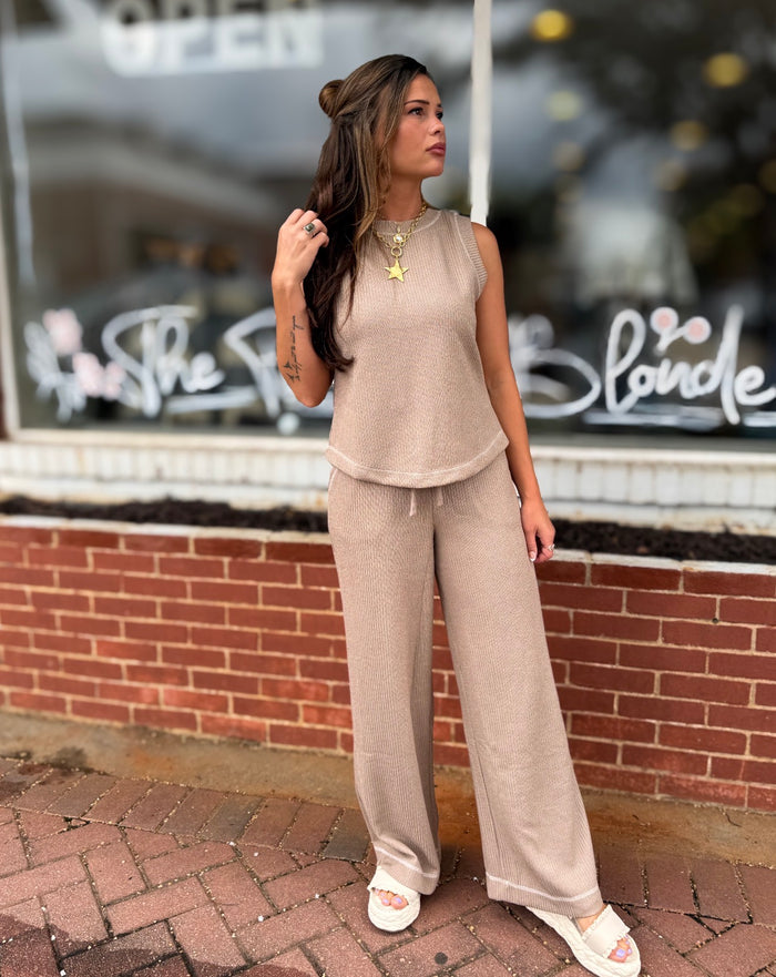 Mocha Button Tank