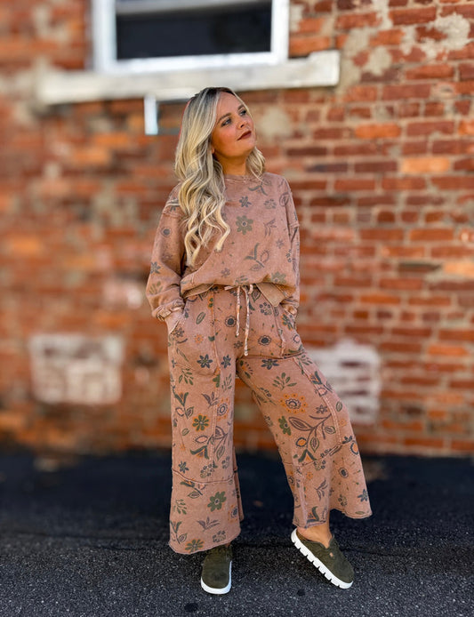 Mocha Floral Pants